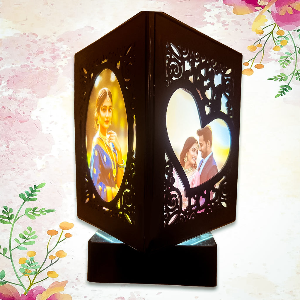 Personalized LED Photo Lamp – Custom Rotating Love Frame | Anniversary, Wedding & Gift for Couples