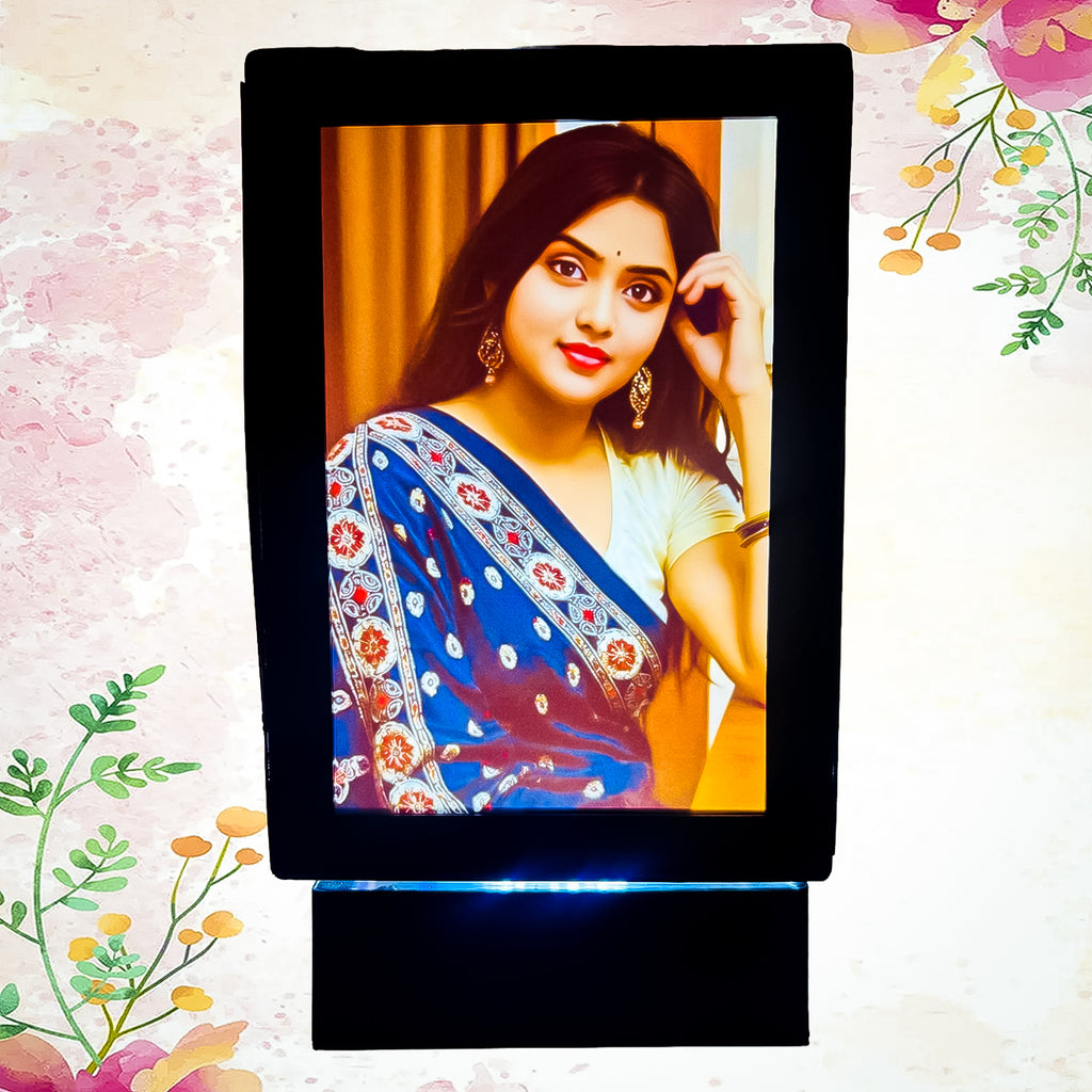 Rectangular Personalized LED Photo Lamp | Custom Portrait Light Gift for Birthday, Anniversary & Home Décor