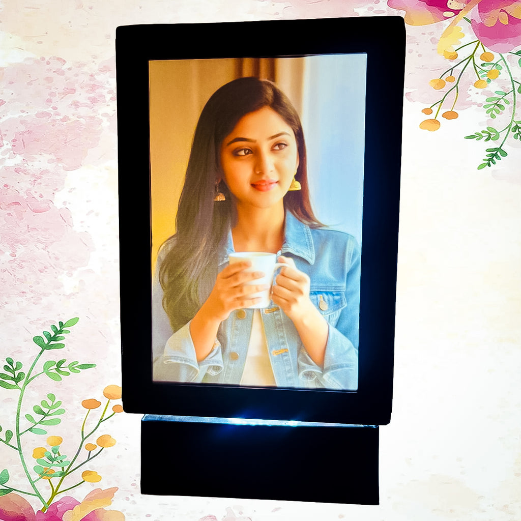 Rectangular Personalized LED Photo Lamp | Custom Portrait Light Gift for Birthday, Anniversary & Home Décor