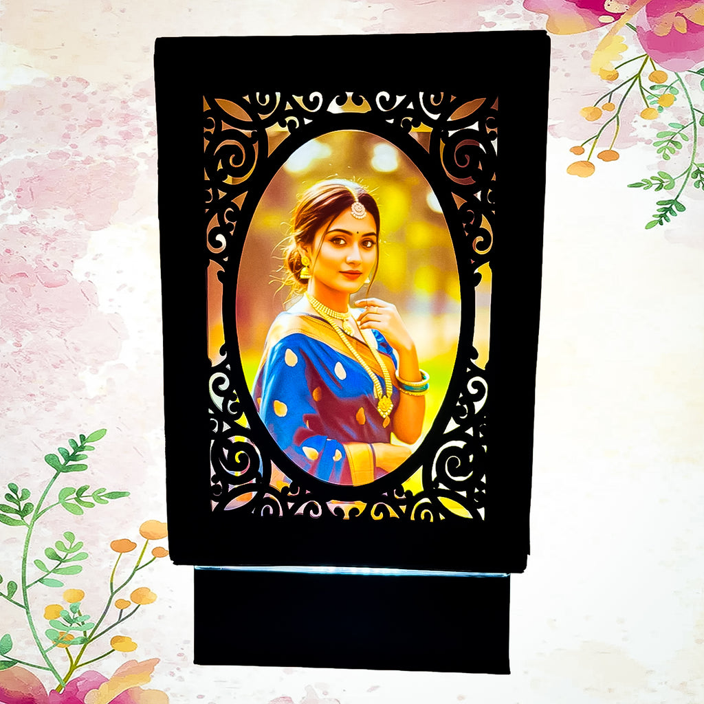 Personalized LED Photo Lamp – Custom Single Photo Portrait Frame | Unique Gift for Anniversary, Birthdays & Home Décor