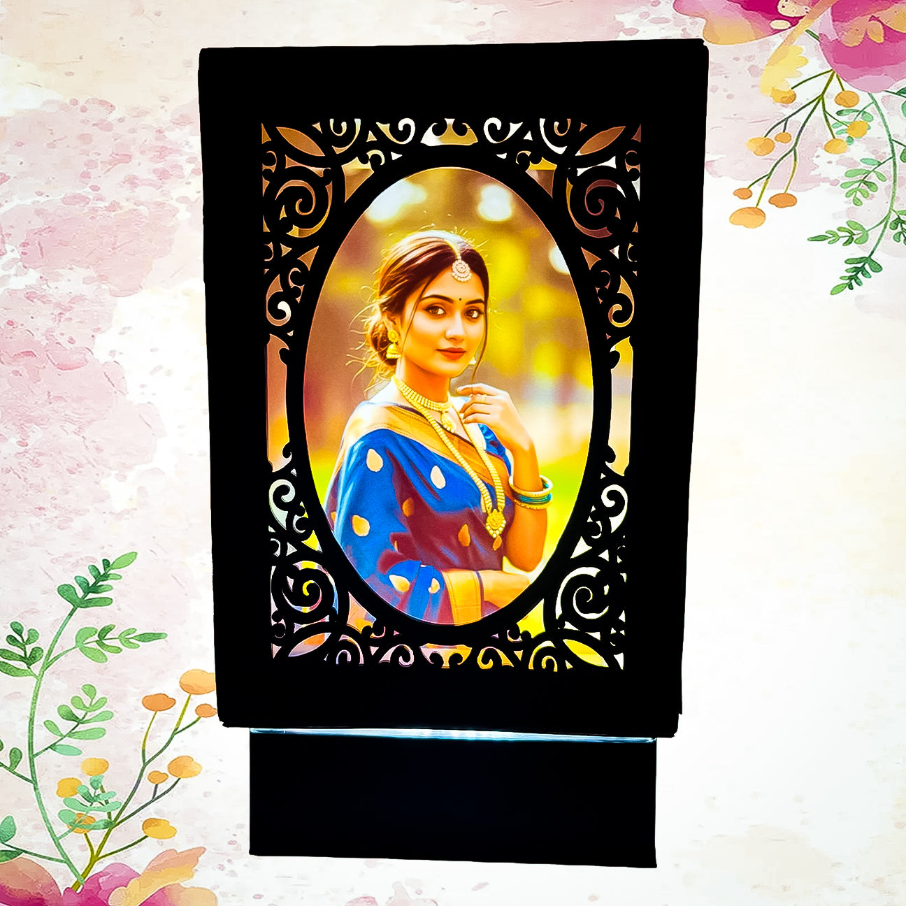 Personalized LED Photo Lamp – Custom Single Photo Portrait Frame | Unique Gift for Anniversary, Birthdays & Home Décor