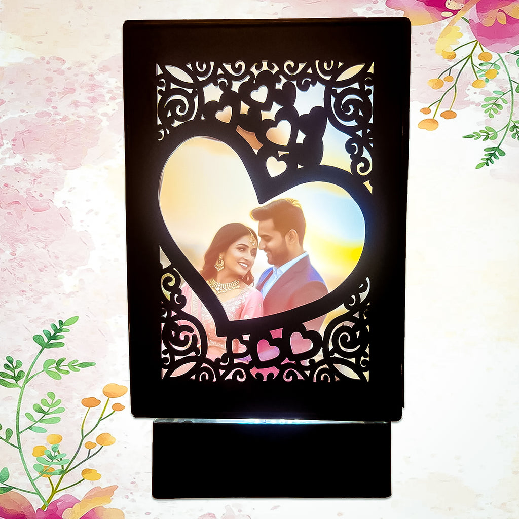Personalized LED Photo Lamp – Custom Rotating Love Frame | Anniversary, Wedding & Gift for Couples