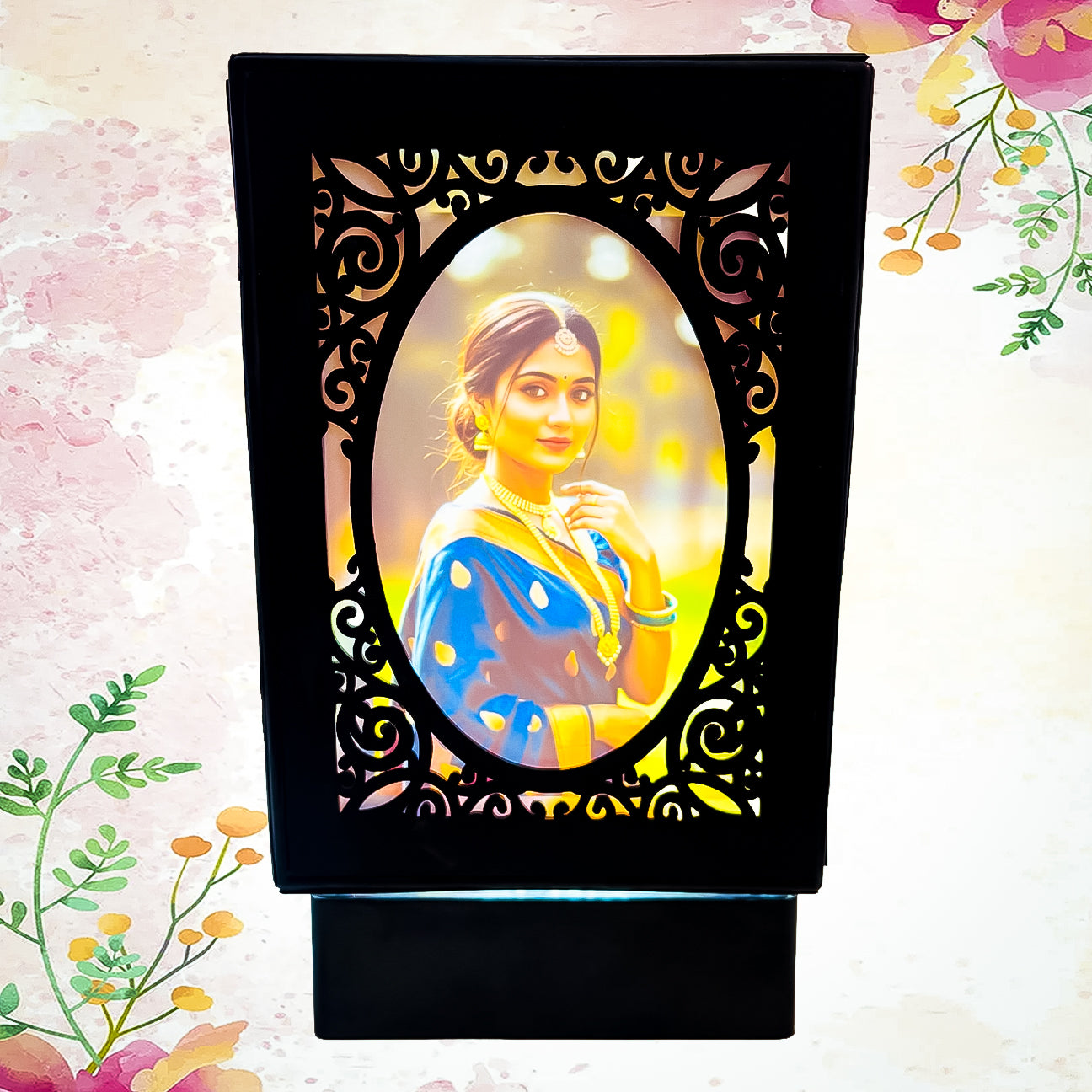 Personalized LED Photo Lamp – Custom Single Photo Portrait Frame | Unique Gift for Anniversary, Birthdays & Home Décor