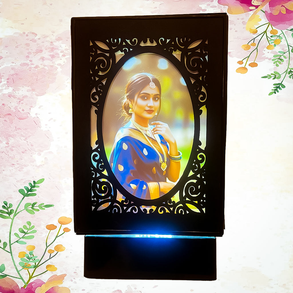Personalized LED Photo Lamp – Custom Single Photo Portrait Frame | Unique Gift for Anniversary, Birthdays & Home Décor