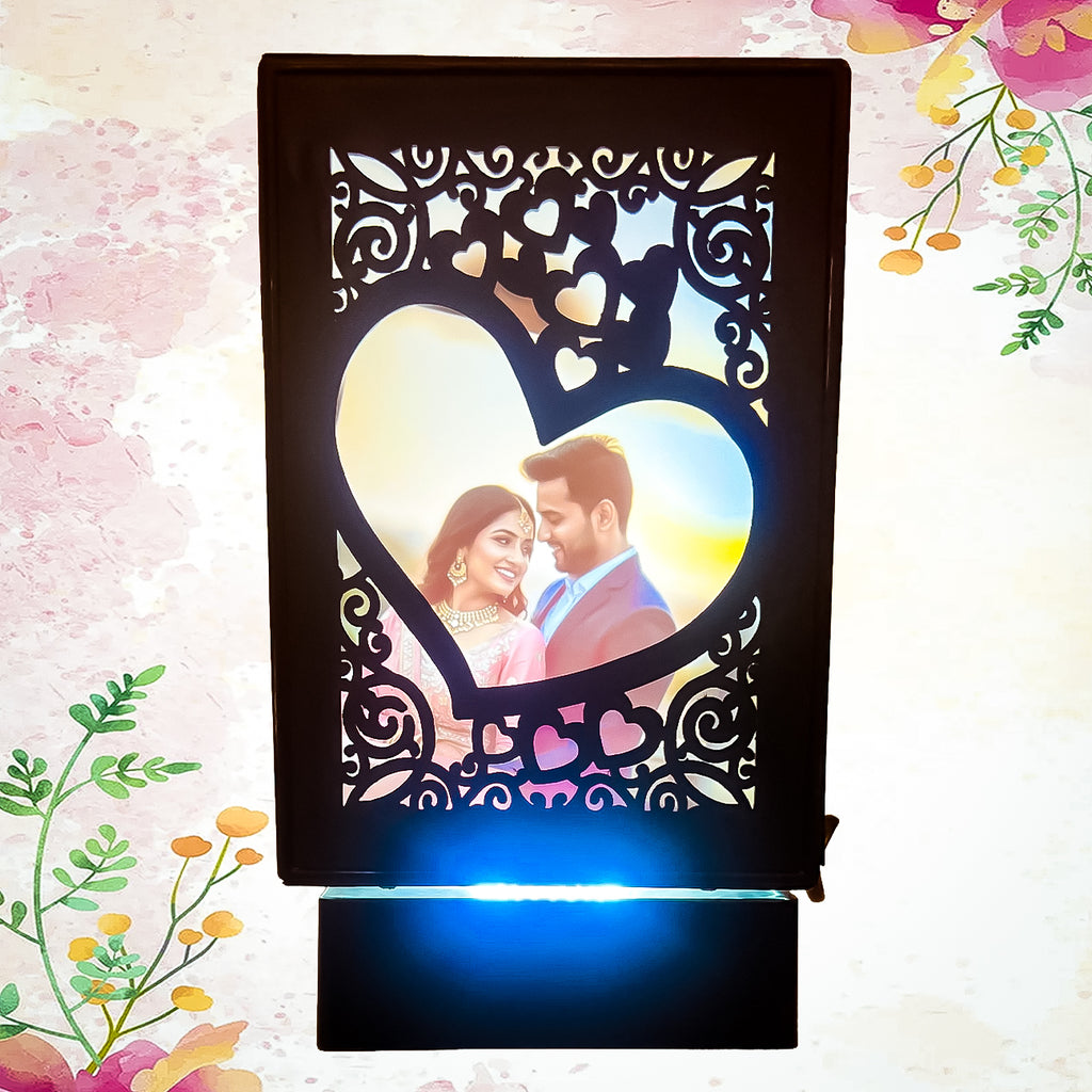 Personalized LED Photo Lamp – Custom Rotating Love Frame | Anniversary, Wedding & Gift for Couples