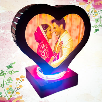 Heart-Shaped Personalized LED Photo Lamp | Custom Couple Photo Gift for Anniversary, Wedding & Valentine’s Day