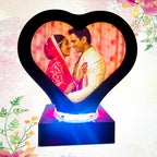 Heart-Shaped Personalized LED Photo Lamp | Custom Couple Photo Gift for Anniversary, Wedding & Valentine’s Day