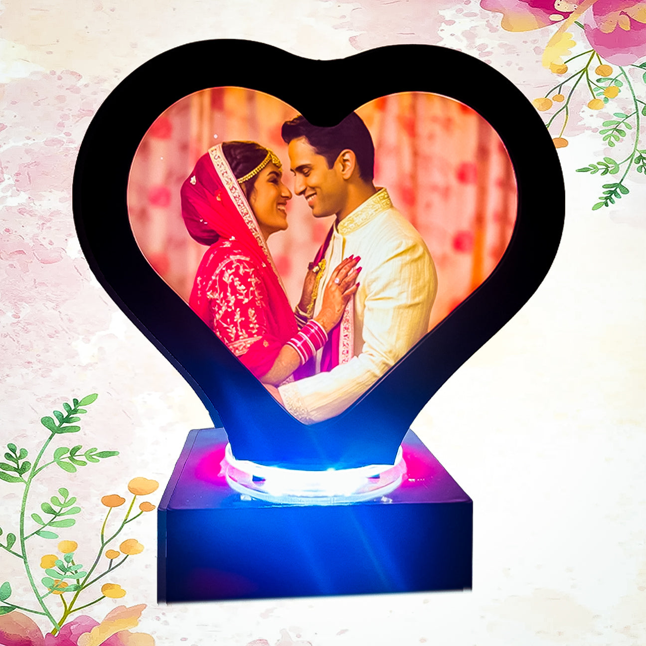 Heart-Shaped Personalized LED Photo Lamp | Custom Couple Photo Gift for Anniversary, Wedding & Valentine’s Day