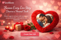 Lovebloom Personalized Heart Shape Photo Cushion – Red Fur Pillow