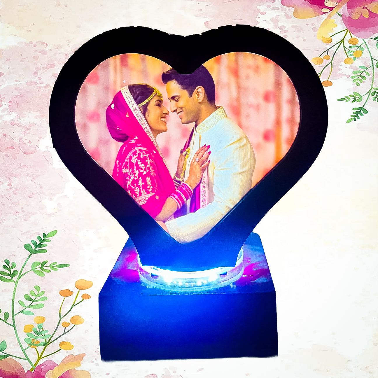 Heart-Shaped Personalized LED Photo Lamp | Custom Couple Photo Gift for Anniversary, Wedding & Valentine’s Day