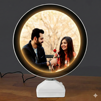 Lovebloom Personalized Round LED Photo Frame – Custom Glowing Memory Lamp