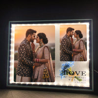 Lovebloom Personalized Dual Photo LED Light Frame – Custom Couple Memory Frame