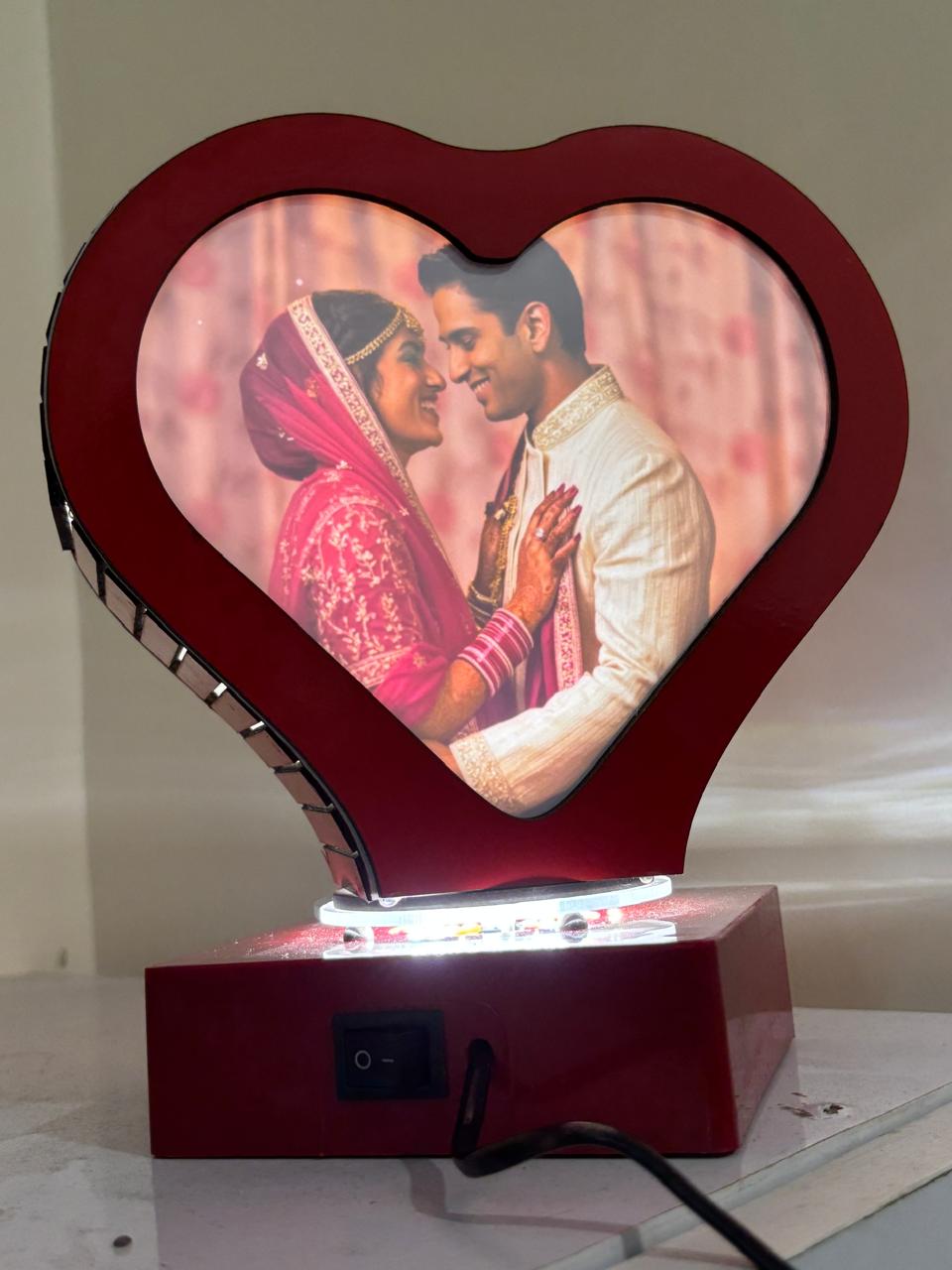 Rotating Personalized Acrylic Photo Lamp | Custom Anniversary, Birthday & Wedding Gift