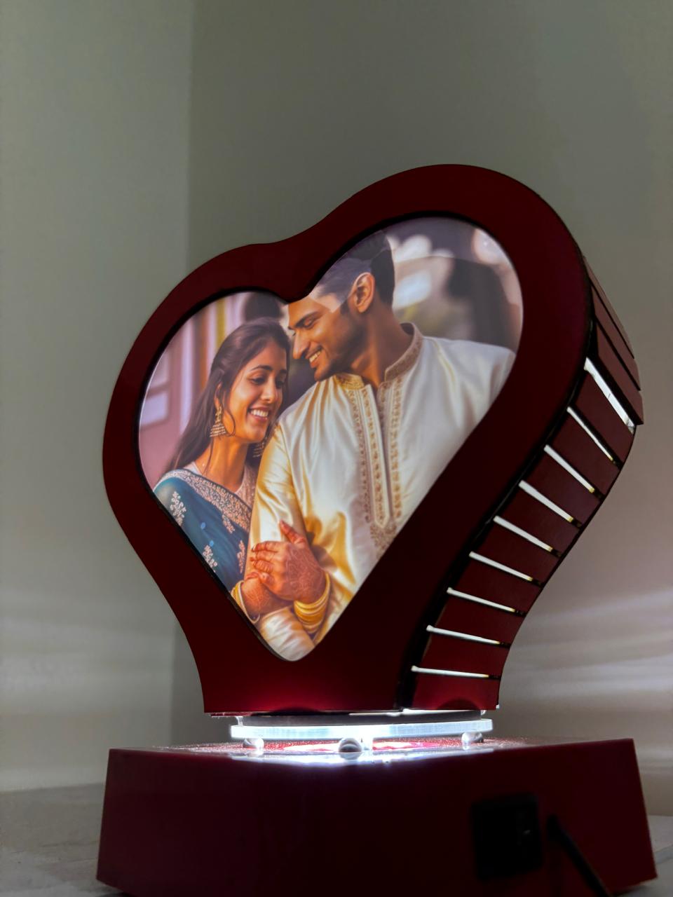 Rotating Personalized Acrylic Photo Lamp | Custom Anniversary, Birthday & Wedding Gift